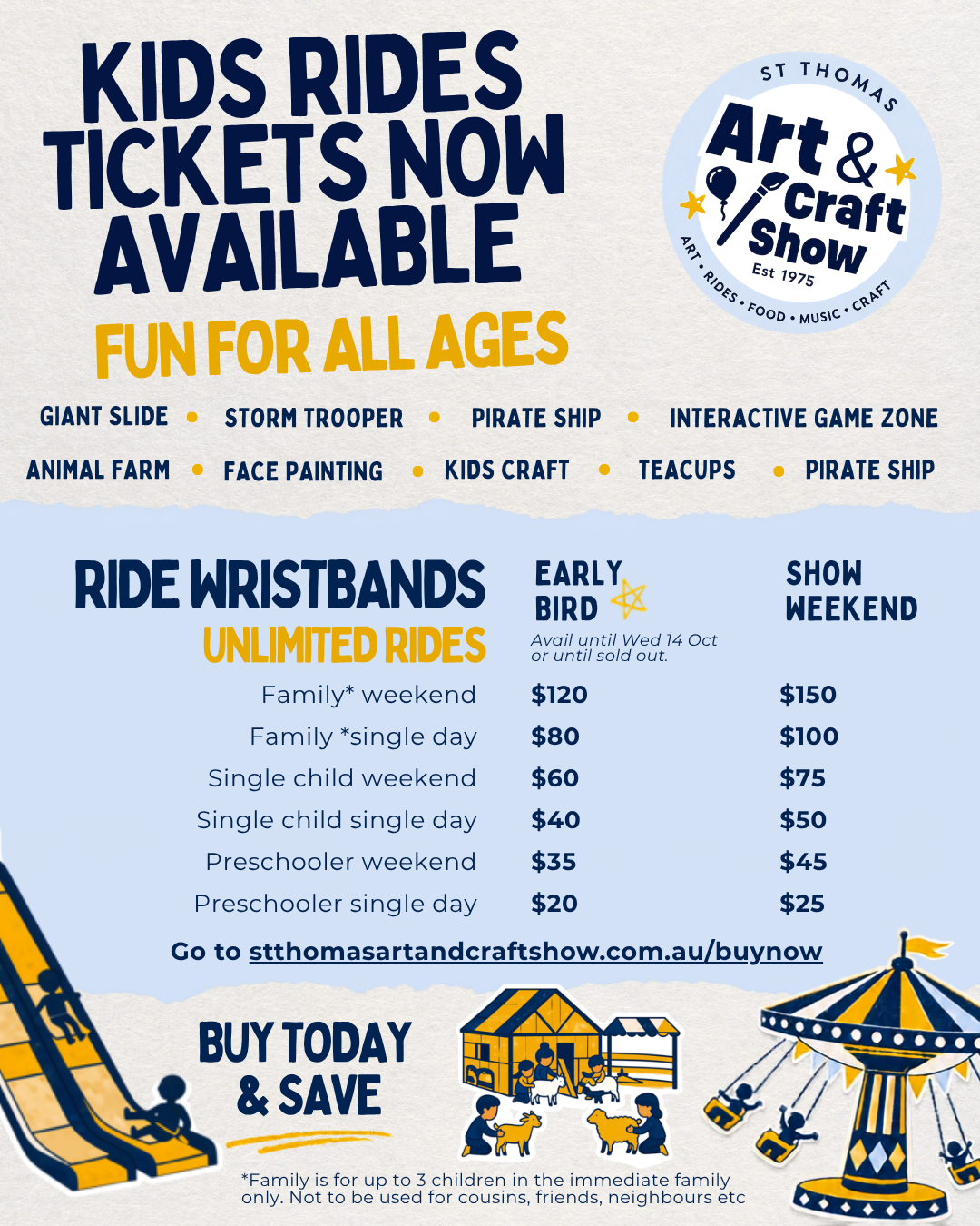 Kids Rides tickets now available — St Thomas Art & Craft Show
