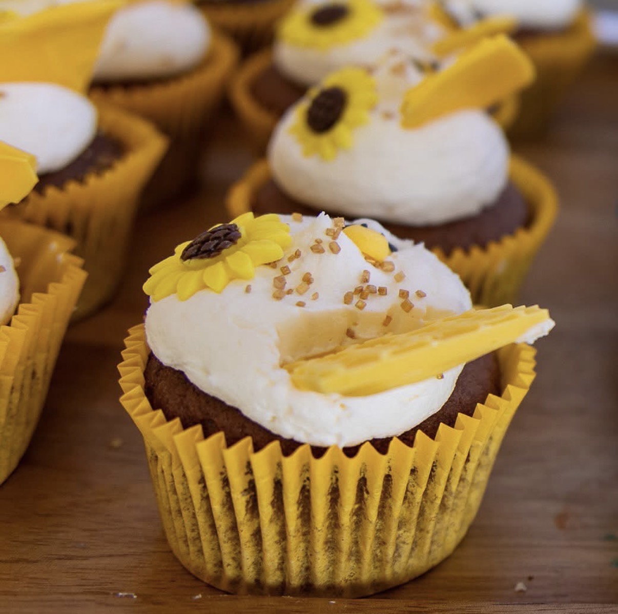 Beautifully decorated home baked cupcakes
